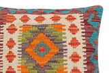 handmade Traditional Pillow Rust Blue Hand-Woven SQUARE 100% WOOL Hand woven turkish pillow2' x 2'