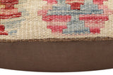 handmade Traditional Pillow Red Blue Hand-Woven SQUARE 100% WOOL Hand woven turkish pillow2' x 2'