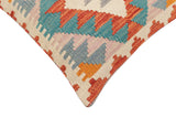 handmade Traditional Pillow Rust Blue Hand-Woven SQUARE 100% WOOL  Hand woven turkish pillow  2 x 2