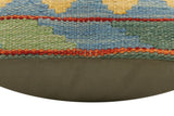 handmade Traditional Pillow Rust Blue Hand-Woven SQUARE 100% WOOL Hand woven turkish pillow2' x 2'