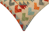 handmade Traditional Pillow Rust Beige Hand-Woven SQUARE 100% WOOL  Hand woven turkish pillow  2 x 2