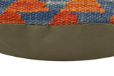 handmade Traditional Pillow Rust Blue Hand-Woven SQUARE 100% WOOL Hand woven turkish pillow2' x 2'