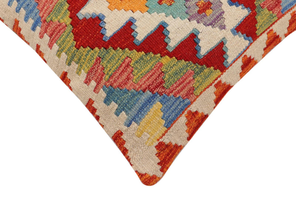 handmade Traditional Pillow Rust Beige Hand-Woven SQUARE 100% WOOL Hand woven turkish pillow2' x 2'