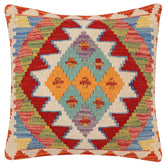 handmade Traditional Pillow Rust Beige Hand-Woven SQUARE 100% WOOL Hand woven turkish pillow2' x 2'