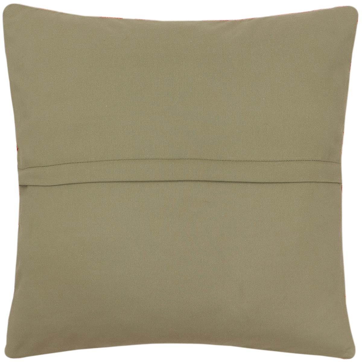 handmade Traditional Pillow Rust Beige Hand-Woven SQUARE 100% WOOL Hand woven turkish pillow2' x 2'