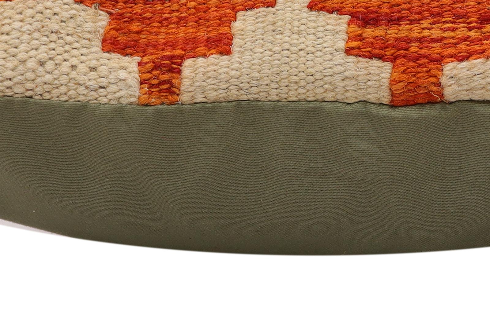 handmade Traditional Pillow Rust Blue Hand-Woven SQUARE 100% WOOL  Hand woven turkish pillow  2 x 2