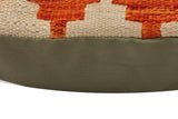 handmade Traditional Pillow Rust Blue Hand-Woven SQUARE 100% WOOL  Hand woven turkish pillow  2 x 2