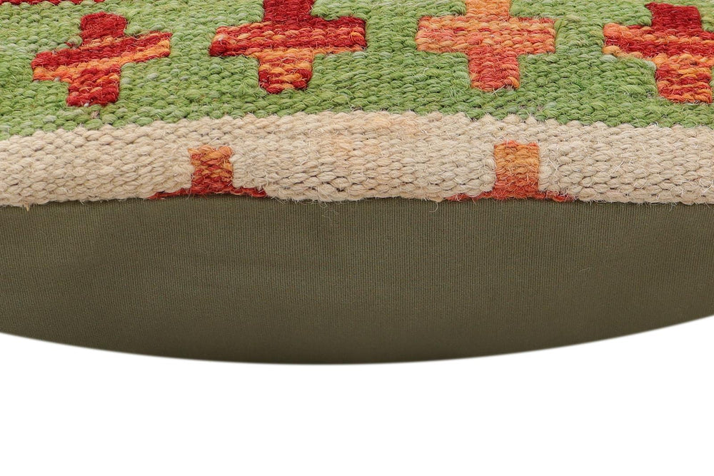 handmade Traditional Pillow Rust Blue Hand-Woven SQUARE 100% WOOL Hand woven turkish pillow2' x 2'