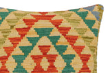 handmade Traditional Pillow Rust Blue Hand-Woven SQUARE 100% WOOL  Hand woven turkish pillow  2 x 2