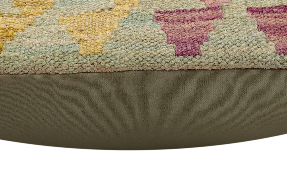 handmade Traditional Pillow Rust Blue Hand-Woven SQUARE 100% WOOL Hand woven turkish pillow2' x 2'