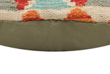 handmade Traditional Pillow Rust Blue Hand-Woven SQUARE 100% WOOL  Hand woven turkish pillow  PILLOW