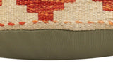 handmade Traditional Pillow Rust Blue Hand-Woven SQUARE 100% WOOL Hand woven turkish pillow2' x 2'