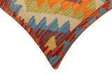 handmade Traditional Pillow Rust Blue Hand-Woven SQUARE 100% WOOL Hand woven turkish pillow2' x 2'
