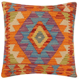 Rustic Csilla Turkish Hand-Woven Kilim Pillow