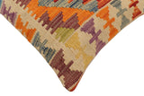 handmade Traditional Pillow Rust Blue Hand-Woven SQUARE 100% WOOL Hand woven turkish pillow2' x 2'