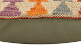 handmade Traditional Pillow Rust Blue Hand-Woven SQUARE 100% WOOL Hand woven turkish pillow2' x 2'