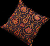 Suzani Tulip Chenille Turkish Decorative Pillow