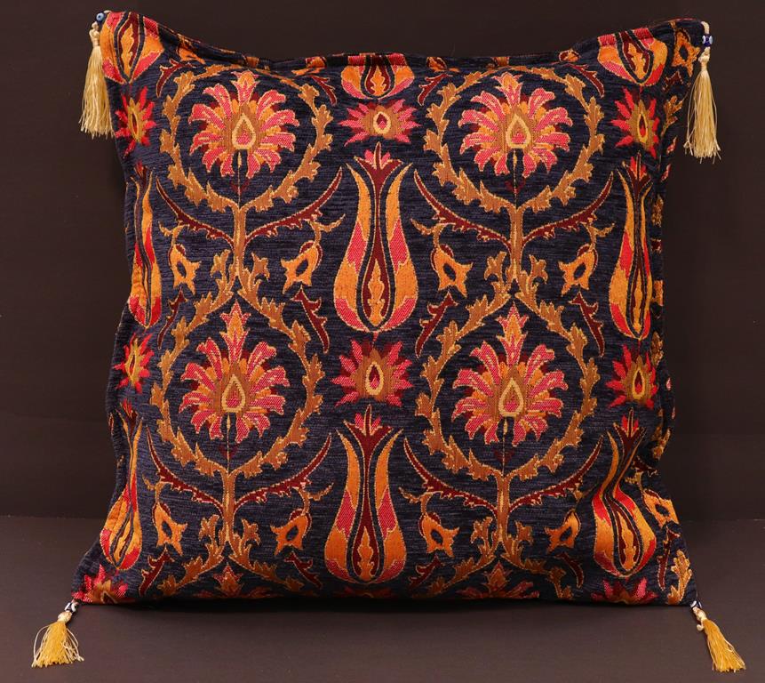 handmade Geometric Pillow Blue Gold Handmade RECTANGLE throw pillow 2 x 2
