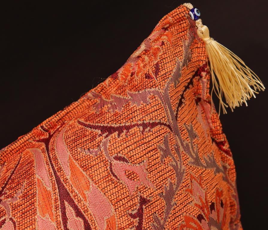 handmade Geometric Pillow Orange Red Handmade RECTANGLE throw pillow 2 x 2