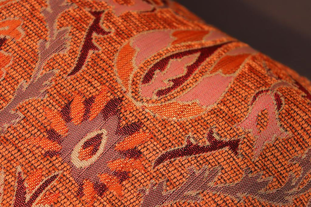 handmade Geometric Pillow Orange Red Handmade RECTANGLE throw pillow 2 x 2