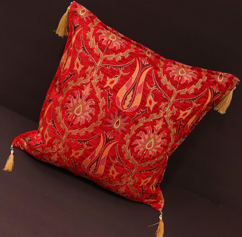 handmade Geometric Pillow Red Gold Handmade RECTANGLE throw pillow 2 x 2