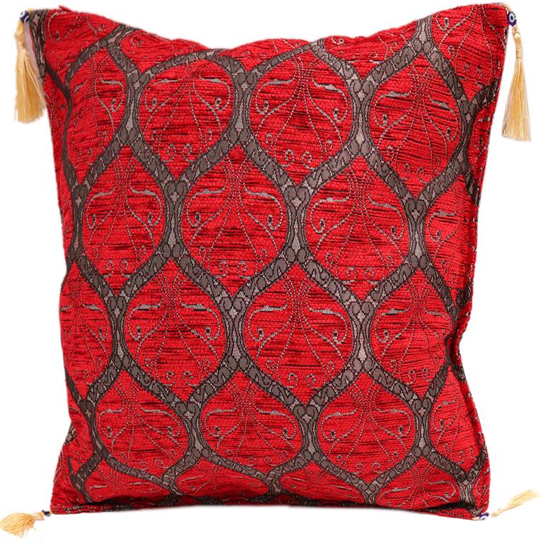 handmade Geometric Pillow Red Silver Handmade RECTANGLE throw pillow 2 x 2