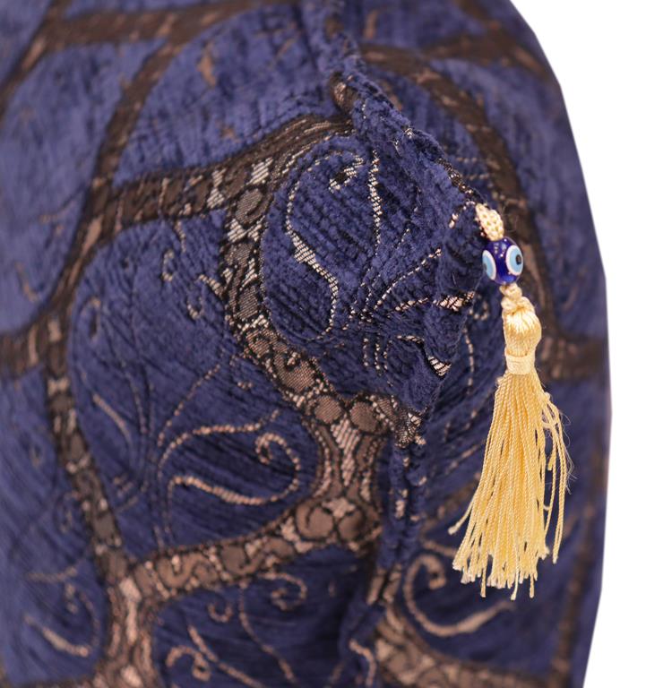 handmade Geometric Pillow Blue Silver Handmade RECTANGLE throw pillow 2 x 2