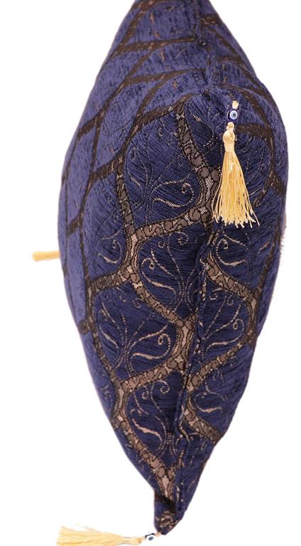 handmade Geometric Pillow Blue Silver Handmade RECTANGLE throw pillow 2 x 2