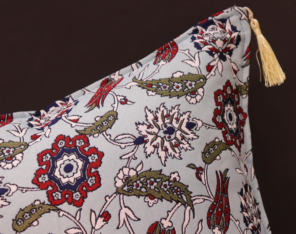 handmade Geometric Pillow Blue Red Handmade RECTANGLE throw pillow 2 x 2