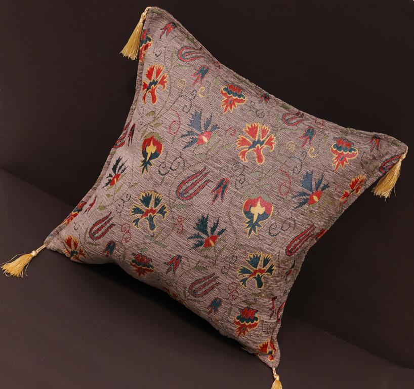 handmade Geometric Pillow Grey Rust Handmade RECTANGLE throw pillow 2 x 2