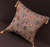 handmade Geometric Pillow Grey Rust Handmade RECTANGLE throw pillow 2 x 2