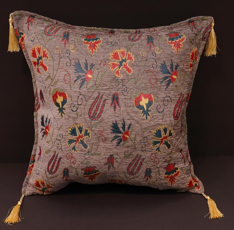 handmade Geometric Pillow Grey Rust Handmade RECTANGLE throw pillow 2 x 2