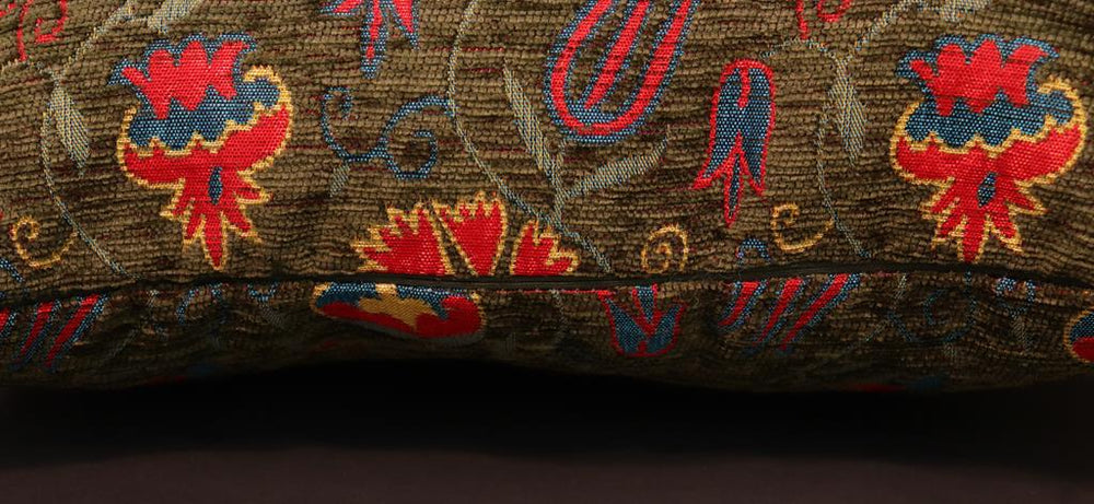 handmade Geometric Pillow Green Red Handmade RECTANGLE throw pillow 2 x 2