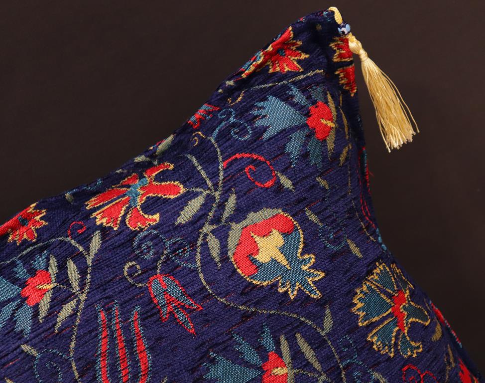 handmade Geometric Pillow Blue Red Handmade RECTANGLE throw pillow 2 x 2