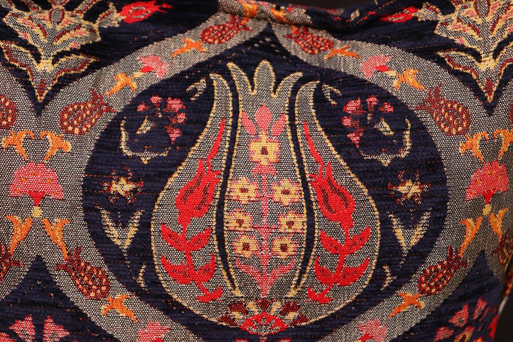 handmade Geometric Pillow Drk. Blue Red Handmade RECTANGLE throw pillow 2 x 2