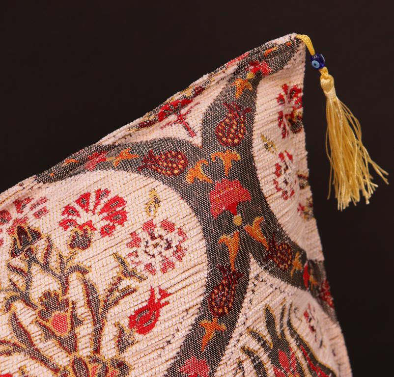 handmade Geometric Pillow Ivory Red Handmade RECTANGLE throw pillow 2 x 2