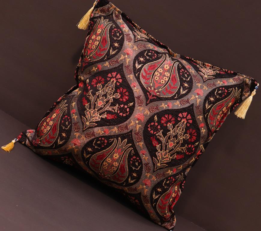 handmade Geometric Pillow Black Red Handmade RECTANGLE throw pillow 2 x 2