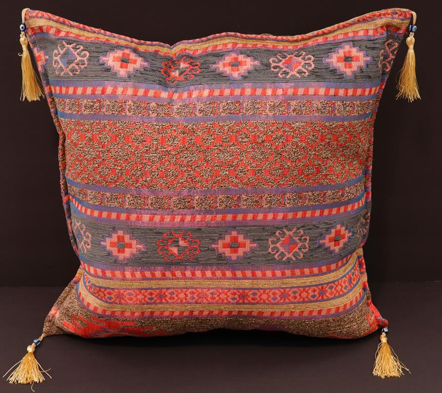 handmade Geometric Pillow Brown Green Handmade RECTANGLE throw pillow 2 x 2