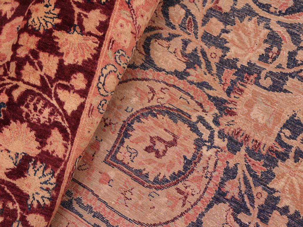 handmade Traditional Kirman Aubergine Blue Hand Knotted RECTANGLE 100% WOOL area rug 8x10