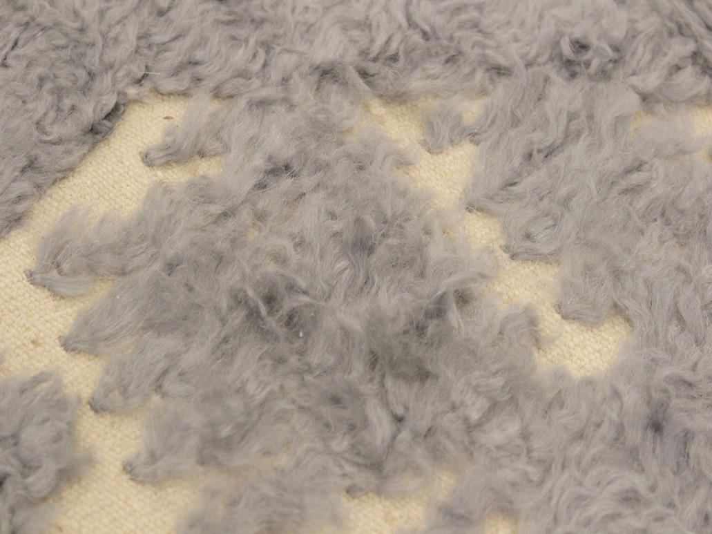 handmade Modern Moroccan Hi Ivory Blue Hand Knotted RECTANGLE 100% WOOL area rug 5x7