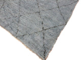 handmade Modern Moroccan Gray Black Hand Knotted RECTANGLE 100% WOOL area rug 8x10