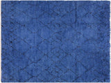 Shag Moroccan Cheryl Blue/Black Wool Rug - 7'10'' x 10'5''
