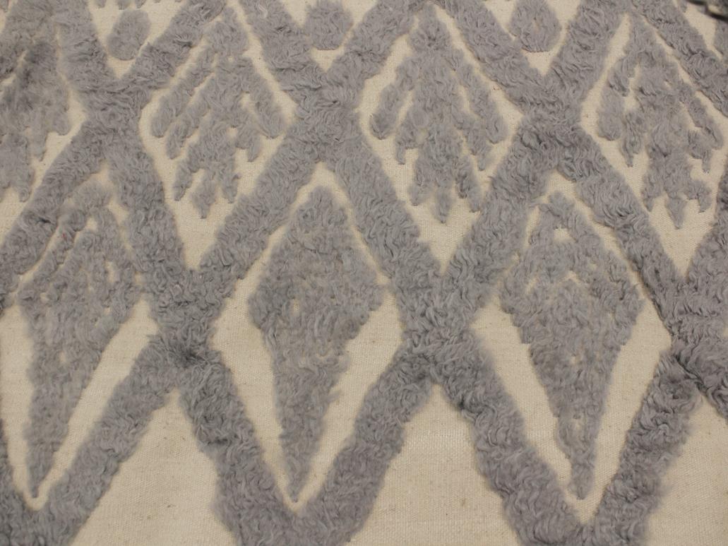 handmade Modern Moroccan Hi Ivory Blue Hand Knotted RECTANGLE 100% WOOL area rug 6x8