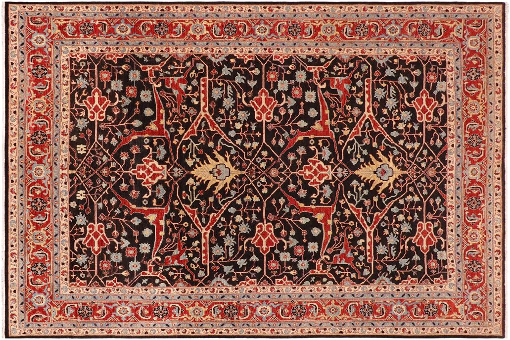 handmade Transitional Kafkaz Chobi Ziegler Black Blue Hand Knotted RECTANGLE 100% WOOL area rug 10 x 14