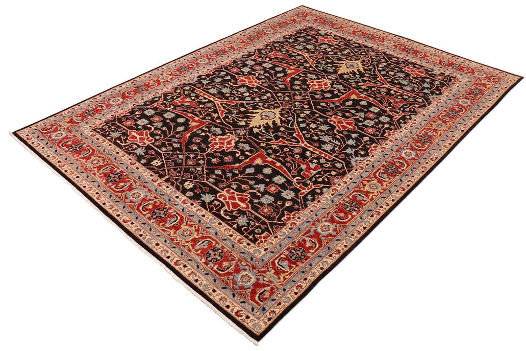 handmade Transitional Kafkaz Chobi Ziegler Black Blue Hand Knotted RECTANGLE 100% WOOL area rug 10 x 14