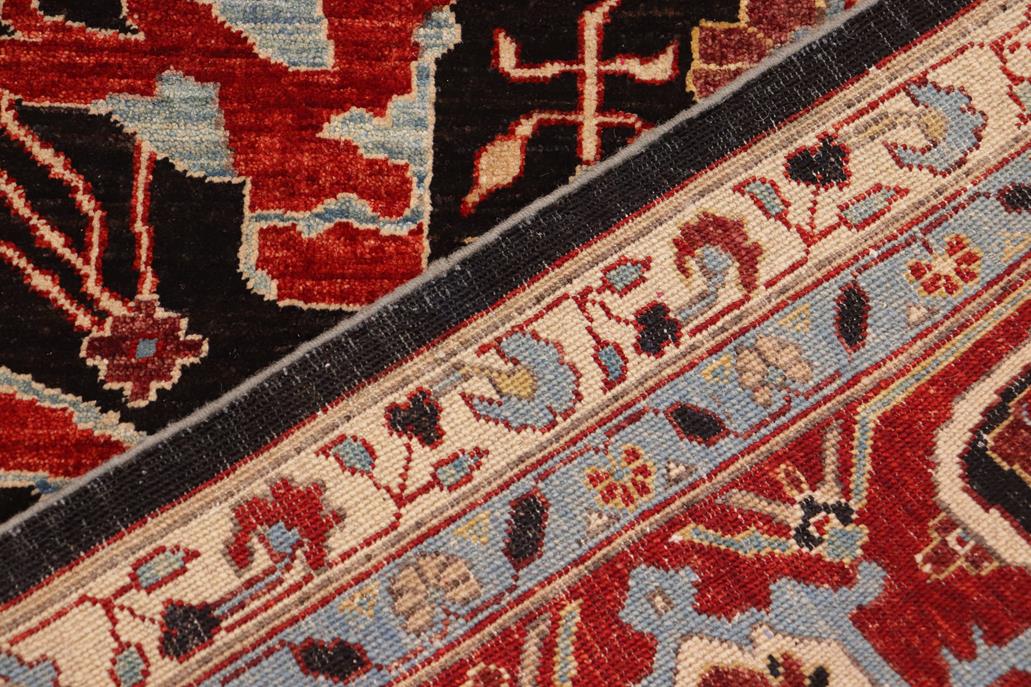 handmade Transitional Kafkaz Chobi Ziegler Black Blue Hand Knotted RECTANGLE 100% WOOL area rug 10 x 14