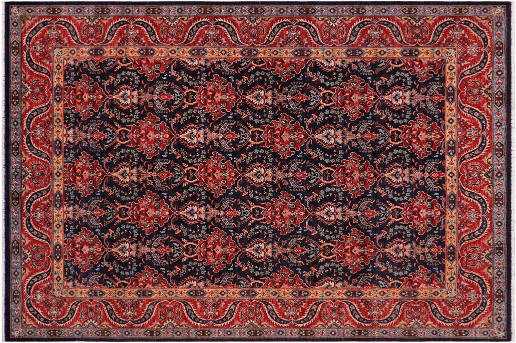 handmade Transitional Kafkaz Chobi Ziegler Blue Red Hand Knotted RECTANGLE 100% WOOL area rug 8 x 10