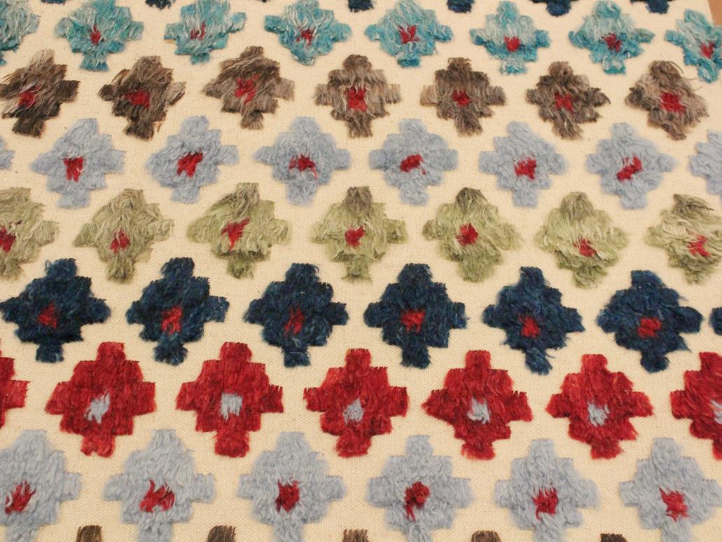 handmade Modern Moroccan Hi Beige Blue Hand Knotted RECTANGLE 100% WOOL area rug 9x12