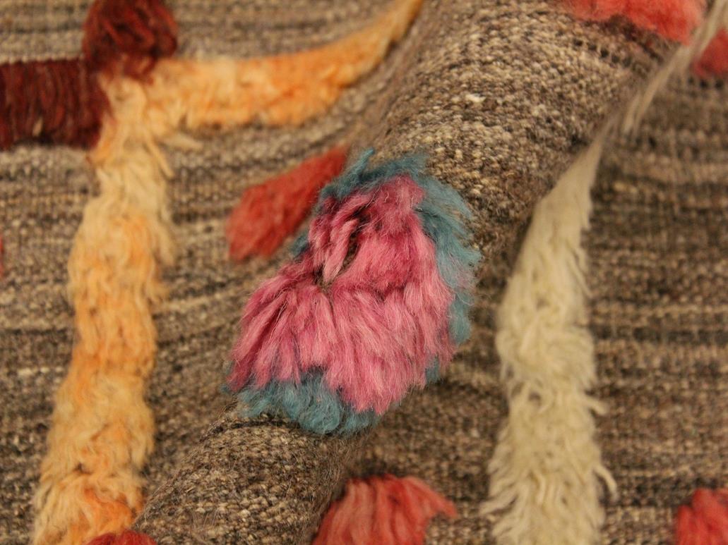 handmade Modern Moroccan Hi Tan Blue Hand Knotted RECTANGLE 100% WOOL area rug 8x10