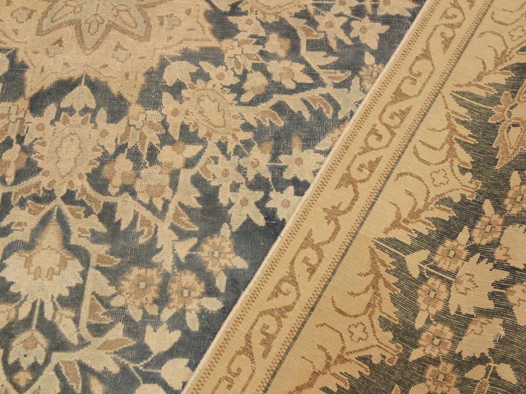 handmade Vintage Gray Beige Hand Knotted RECTANGLE 100% WOOL area rug 7x10
